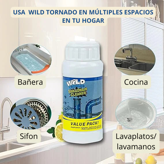 Wild Tornado ® POLVO DESTAPA TUBERIAS